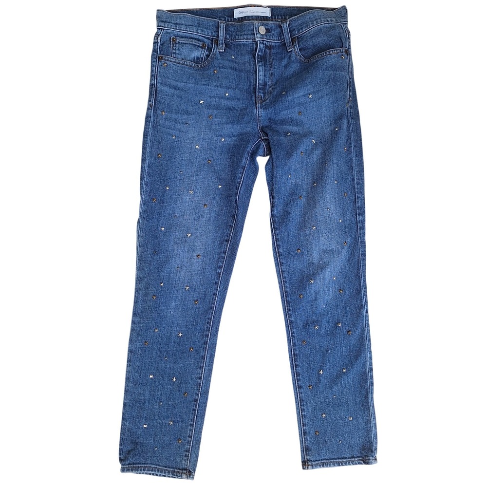 Gap 1969 Best Girlfriend Jeans Women's Size 28 Embellished Star Studded